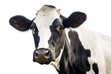 White isolated close up of cow udder Farm livestock