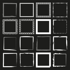 Grunge style set of rectangle shapes. Vector illustration. EPS 10.