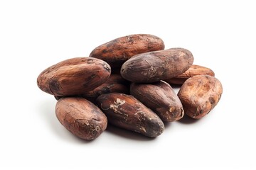 Fototapeta premium Cacao beans on white background
