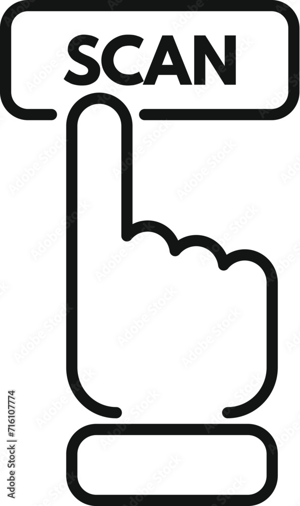 Poster scan finger matrix icon outline vector. symbol scan smart. space pda