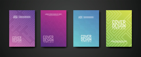 set cover Design template with geometric lines textured pattern background and dynamic gradation color