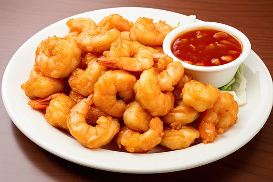 Shrimp explosion in a picture on a plate