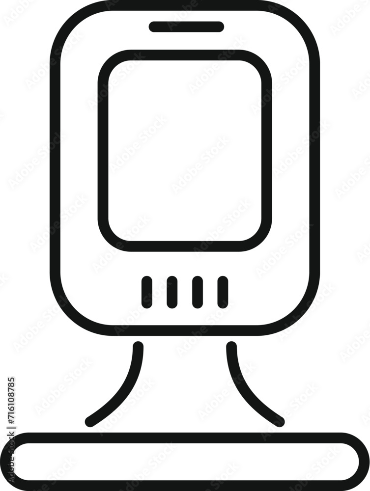 Poster scan device icon outline vector. quick space coding. app cell pay