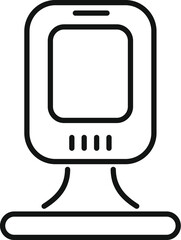 Scan device icon outline vector. Quick space coding. App cell pay