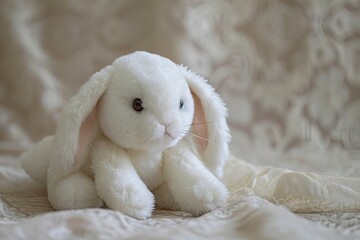Big white plush rabbit doll