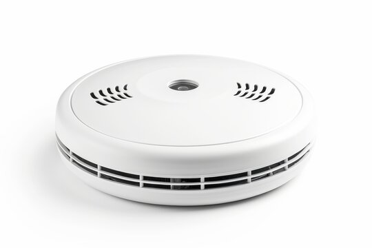 White background isolated smoke alarm