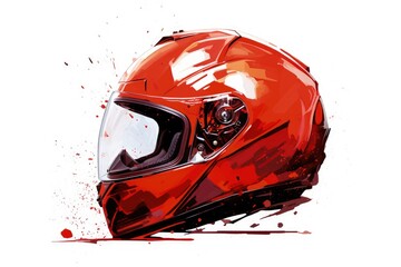 White background with a red helmet