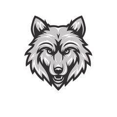 Obraz premium wolf face mascot flat vector logo