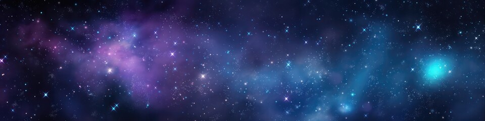 Space background with realistic nebula and shining stars. blue nebula starry sky technology sci-fi background material, Universe filled with stars - obrazy, fototapety, plakaty