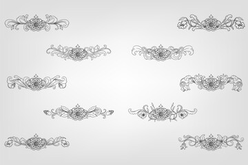 Classical Baroque Filigree Decoration Ornament Vintage Floral Border Style Antique Art Retro