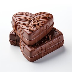 Obraz premium Chocolate for Valentine's Day A gift with lots of Valentine's Day chocolates isolated on white background