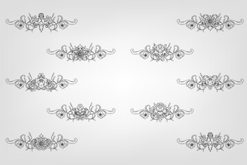 Classical Baroque Filigree Decoration Ornament Vintage Floral Border Style Antique Art Retro