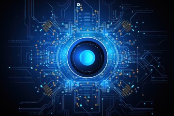 Obraz premium Digital technology background. Network connection dots and lines. Futuristic background for presentation design. Generative AI