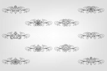 Classical Baroque Filigree Decoration Ornament Vintage Floral Border Style Antique Art Retro