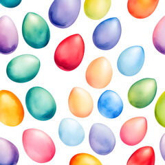 Fototapeta na wymiar set of colourful easter eggs. detailed art. white background. illustration watercolor style