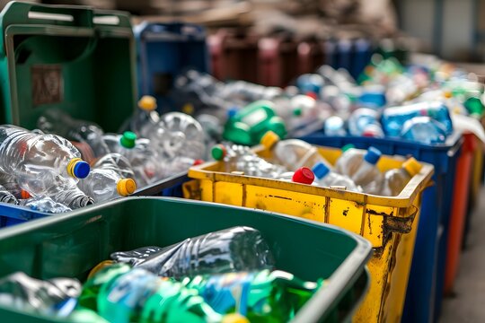 Assorted recyclables sorted in recycling bins, illustrating the importance of waste segregation for recycling programs