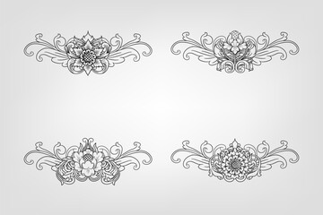 Fototapeta premium Classical Baroque Filigree Decoration Ornament Vintage Floral Border Style Antique Art Retro