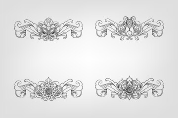 Classical Baroque Filigree Decoration Ornament Vintage Floral Border Style Antique Art Retro