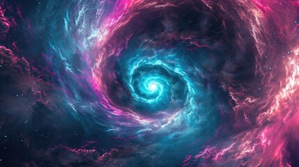 A neon galaxy spiral swirling with electric energy and intriguing mysteries waiting to be discovered