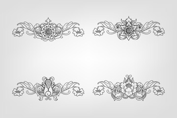 Classical Baroque Filigree Decoration Ornament Vintage Floral Border Style Antique Art Retro