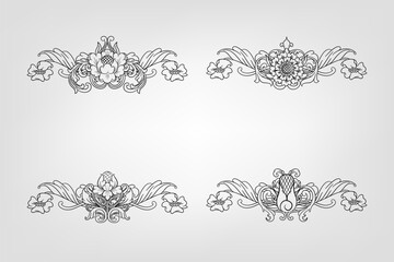 Classical Baroque Filigree Decoration Ornament Vintage Floral Border Style Antique Art Retro