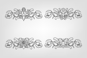 Classical Baroque Filigree Decoration Ornament Vintage Floral Border Style Antique Art Retro