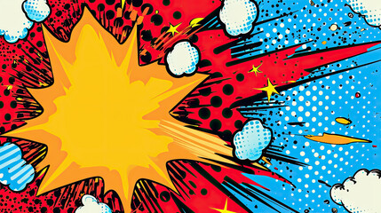  A pop art style with comic bubbles, dots. Comic art illustration background