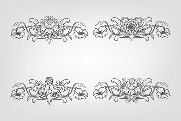 Classical Baroque Filigree Decoration Ornament Vintage Floral Border Style Antique Art Retro