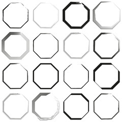 Hexagon icon. Hexagonal six sided polygon. Vector illustration. EPS 10.