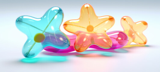 Simple Translucent Iridescent Blow Up Stars: Minimal Inflatable Rubber Toy for Children, inflatable star, inflatable flower, blow up star, clear vinyl blow up star, vinyl stars, cute neon blow up star