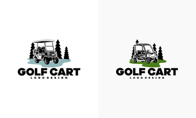 Set of buggy - golf cart illustration logo vector, golf cart logo isolated vector