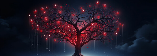 a tech tree where each branch or node represent - obrazy, fototapety, plakaty