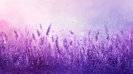 紫色のラベンダーの花が咲いた幻想的な風景　Generative AI - obrazy, fototapety, plakaty
