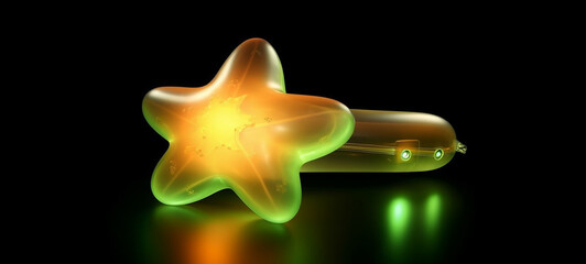 Obraz premium Simple Translucent Iridescent Blow Up Stars: Minimal Inflatable Rubber Toy for Children, inflatable star, inflatable flower, blow up star, clear vinyl blow up star, vinyl stars, cute neon blow up star