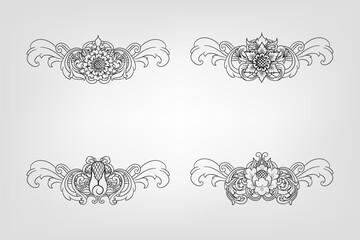 Classical Baroque Filigree Decoration Ornament Vintage Floral Border Style Antique Art Retro
