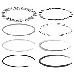 Grunge frame oval shape. Vector illustration. EPS 10.