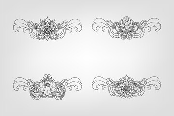 Classical Baroque Filigree Decoration Ornament Vintage Floral Border Style Antique Art Retro