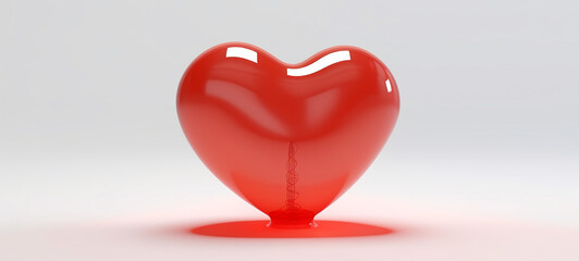 Minimalist Fun: Translucent Inflatable Heart Toy for Kids, Heart Bubble, Heart Balloon, Heart shaped Balloon, 3D Heart, 3D heart illustration Transparent red heart, red plastic heart bubble red bubble