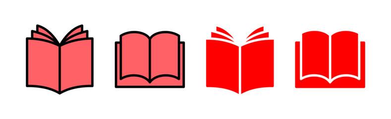 Book icon set illustration. open book sign and symbol. ebook icon
