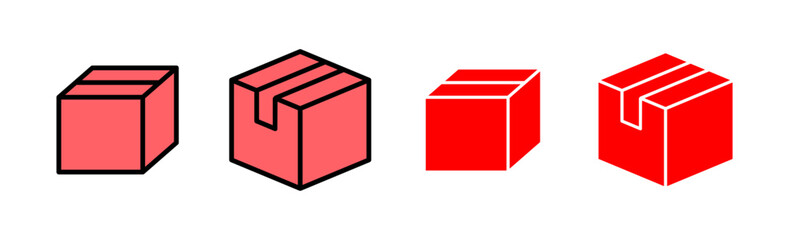 Box icon set illustration. box sign and symbol, parcel, package