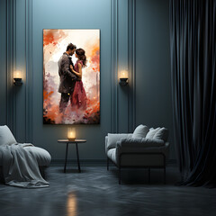 Romance Redefined, Living Room and Sofa Interior Elegance.