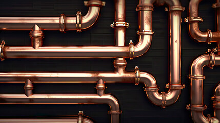 Intricate Cooper pipes system