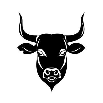 Head Horned Bull Vector SVG Design Lasercut