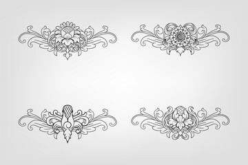 Classical Baroque Filigree Decoration Ornament Vintage Floral Border Style Antique Art Retro