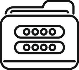 Folder password icon outline vector. Data secure. Document procedure use
