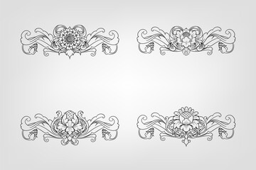 Classical Baroque Filigree Decoration Ornament Vintage Floral Border Style Antique Art Retro