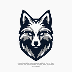 fox head e-sport vector logo illustration