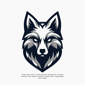 fox head e-sport vector logo illustration