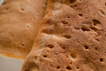Gluten free bread porous close up