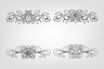 Classical Baroque Filigree Decoration Ornament Vintage Floral Border Style Antique Art Retro